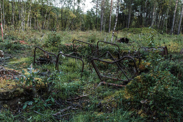 The ruins of Skoganvarre field hospital from World War II in the Finnmark region of Norway, urbex