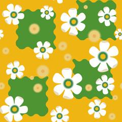 Collection of seamless patterns with floral
ornaments in blue, pink, yellow. Basic plus additional