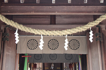 at a shinto shrine (motoise kono) in amanohashidate in japan 