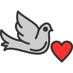 Dove with Heart Icon