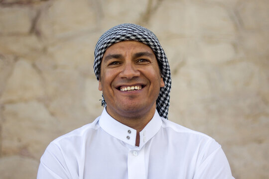 Portrait of a happy Arab man. The Arab smiles.