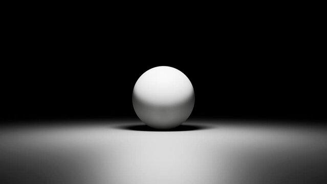 3D Render 4K Sphere in the dark and light on top.