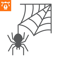 Web with spider solid icon, glyph style icon for web site or mobile app, halloween and insect, spiderweb vector icon, simple vector illustration, vector graphics with editable strokes.
