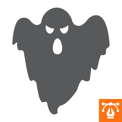 Ghost solid icon, glyph style icon for web site or mobile app, halloween and horror, spook vector icon, simple vector illustration, vector graphics with editable strokes.