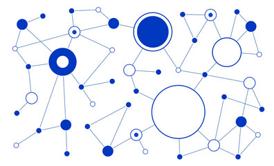 Futuristic network connected dots and lines technology background template. Fintech blockchain linked global digital database graphic vector.