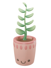 3d render plant in a pot