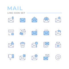 Set color line icons of mail