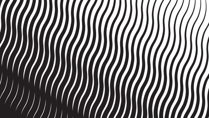 Abstract wave diagonal black and white vector background
