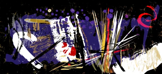 Foto auf Alu-Dibond abstract background pattern, with paint strokes and splashes © Kirsten Hinte