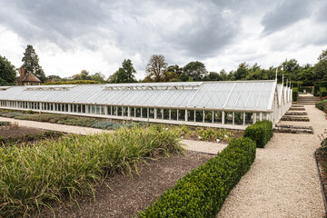 Fototapeta na wymiar Elegant Victorian Greenhouses At Eythrope Gardens On The Waddesdon Manor Estate
