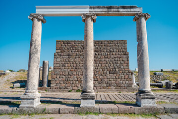 Ancient city of Pergamon (Bergama) located in izmir city of Turkey, ancient Greek civilization, archaeological site in turkey