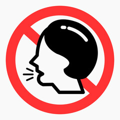 Do not speak icon. Quiet. Keep silence. Keep quiet. Vector icon.