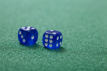 dice game on the green background