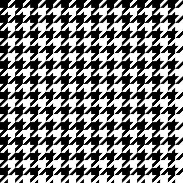 Houndstooth seamless pattern. Black and white fabric background. Classical checkered textile