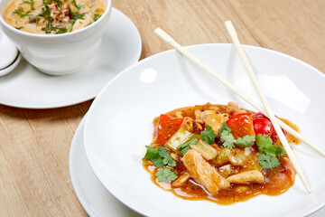 stir fry in the asian cafe
