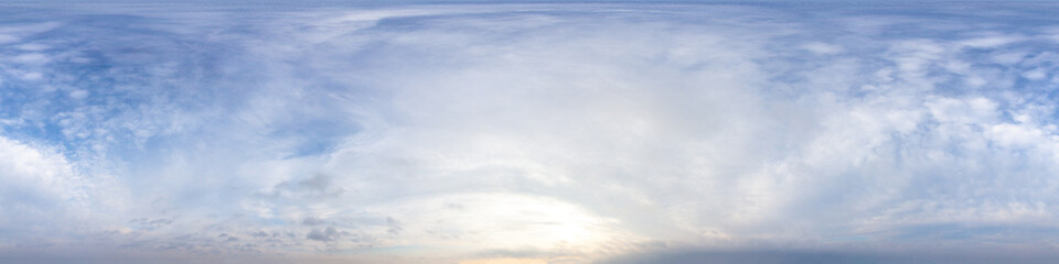 Sky hemisphere. Dome photo of sky for your 360° VR photography or video