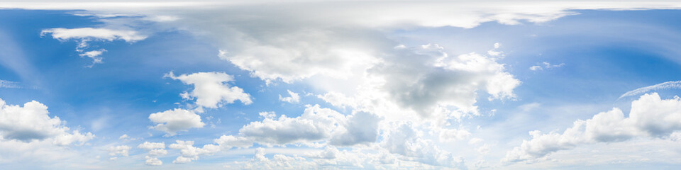 Naklejka na ściany i meble Sky hemisphere. Dome photo of sky for your 360° VR photography or video