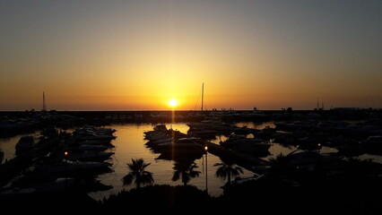 sunset over the river