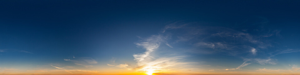 Sky hemisphere. Dome photo of sky for your 360° VR photography or video