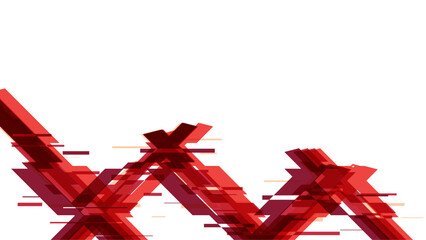 Red Glitched Morphed Polygon Texture, White Background