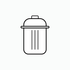Trash Can Icon. Rubbish Symbol - Vector.