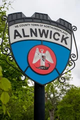 Foto op Canvas Alnwick town sign. Northumberland, UK © Christopher Keeley