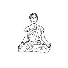 Vector illustration of woman in meditation pose