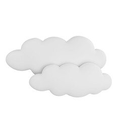 3D rendering cloud icon on transparent  background 