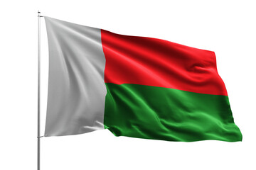 Obraz premium flag real realistic fabric flying wave shine country nation national pole hd transparent png mdagascar