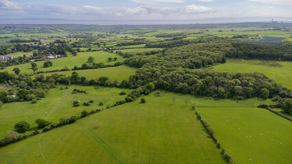 Fototapeta na wymiar Aerial views over the Vale of glamorgan