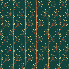 Seamless botanical pattern with leaves