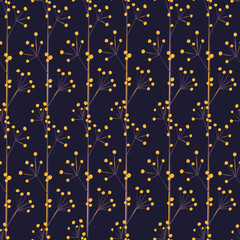 Seamless botanical pattern with leaves