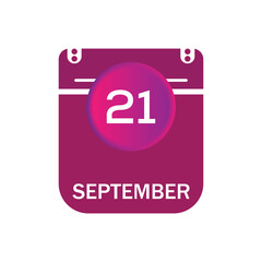 21 september, september calendar icon with date