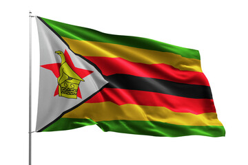 flag national transparent high quality flying realistic real original ZIMBABWE - obrazy, fototapety, plakaty