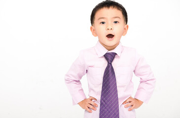 Happy Boy in a suit isolated on white background