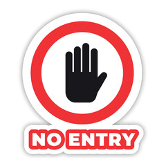 Fototapeta premium no entry sign editable modern vector icon and text effect design