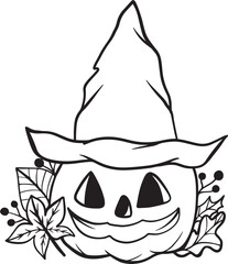 Cartoon Decoration, Halloween, Fun, Ghost, Witch, Illustration, Vector