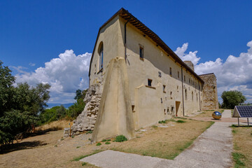 Fototapeta premium The Olivetan Monastery (Monastero Olivetano) at Isola Polvese on lake Trasimeno, Italy