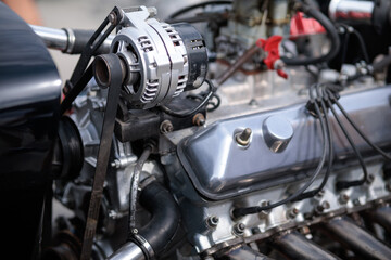 Obraz na płótnie Canvas close-up of a car engine, an internal combustion engine.