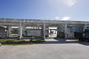 Fototapeta na wymiar Ebeye island at Kwajalein Atoll, Marshall islands