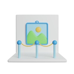 Fototapeta premium Art Gallery Museum 3D Rendering Illustration
