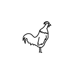 Hand drawn rooster icon, simple doodle icon