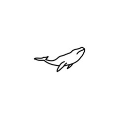 Hand drawn Whale icon, simple doodle icon