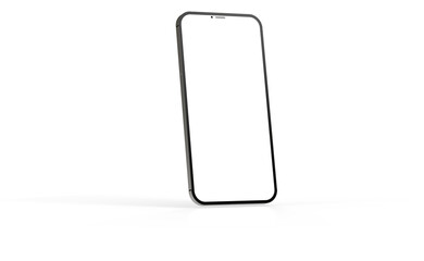 3d smartphone with blank screen isolated