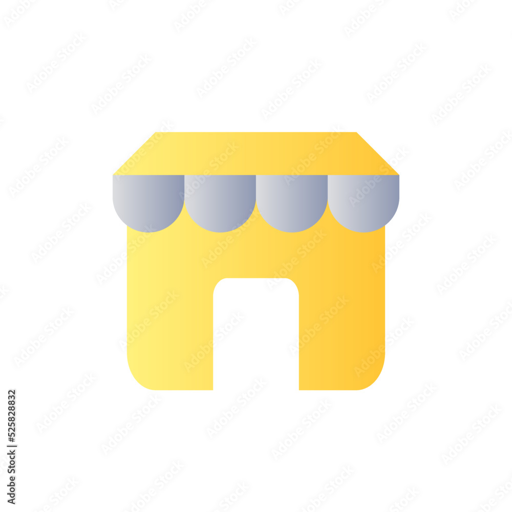 Poster Online marketplace flat gradient color ui icon. Ecommerce site. Digital commerce. Online platform. Simple filled pictogram. GUI, UX design for mobile application. Vector isolated RGB illustration