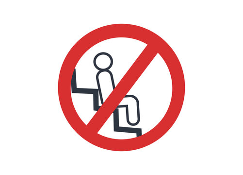 Don't Sit On The Escalator Steps Vector Icon. 
