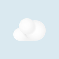 Vector image of white fluffy cloud.