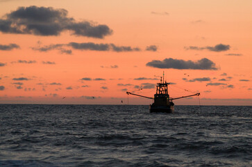 fishing boat sunset