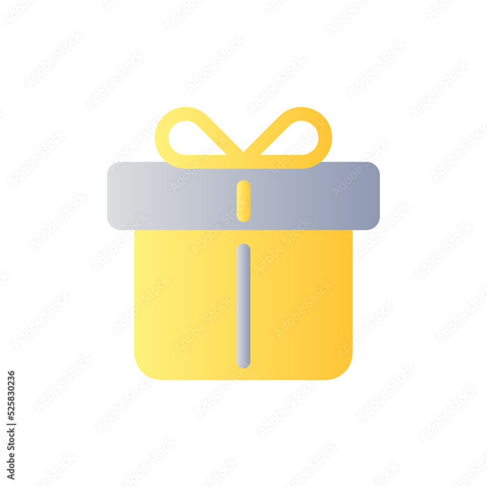 Poster free gift with purchase flat gradient color ui icon. automatic discount. free shipping. e commerce. 
