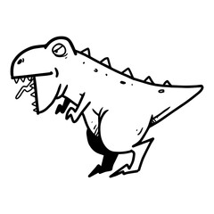 dino in cute animal character illustration design